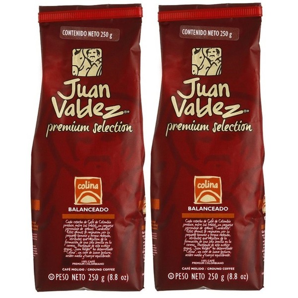 Juan Valdez Colina Ground Coffee, 17.6 oz (8.8 oz - 2pack) - Premium Selection