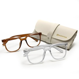 HAITONGCR Reading Blue Light Blocking Glasses Green&Clear R1112