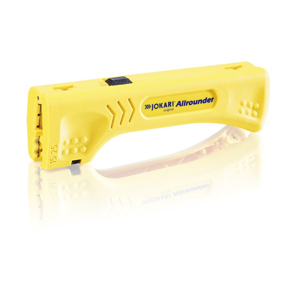 JOKARI 30900 Allrounder Cable Stripper for Multiple Round and Flat Cables, Yellow