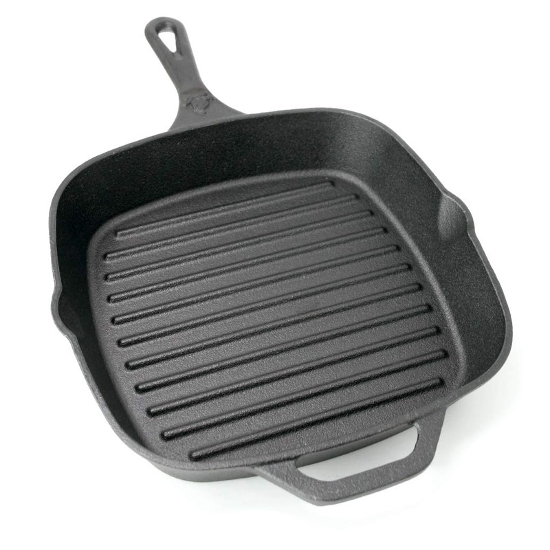 Backcountry Cast Iron 10" Medium Square Grill Pan (Pre-Seasoned for