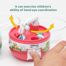 Mini Claw Machine for kids&adults,2 Pack,48 Tiny Stuff prizes,Micro candy claw machine toy,Miniature accessory,Suitable for Birthday Gifts for 3-10 Years Old Boys and Girls,educational handheld game