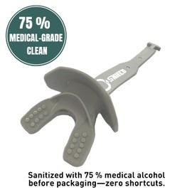 O Shield Mouthguard Airtight with Strap and Vortex Design, Generating Enough Airflow, Professional Stylish Ergonomic Fashion, Grey/Silver