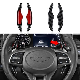 Steering Wheel Shift Paddle Interior Accessories for 2021-2024 Hyundai Avante Elantra i30 Sedan/for Tucson Staria Santa Cruz Palisade 2022-2024 / Sonata 2020-2023 Carbon Fiber Sticker (Black)
