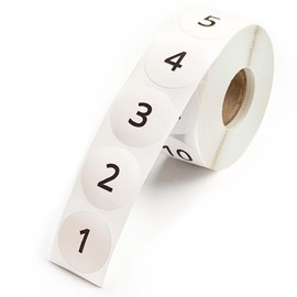Set of 8 Number 1-100 Labels 25mm Round Number Stickers Paper for Numbering