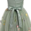 OBEEII Flower Girl Dress for Wedding Pleated V Neck Satin