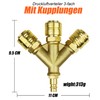 LAIWOO Compressed Air Distributor Triple with Couplings, 1/4 Inch Air
