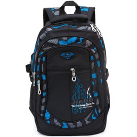 Boys Backpack Student Kids Bookbags Durable School Bags Big Heavy Duty Travel Waterproof (2-Blue)
