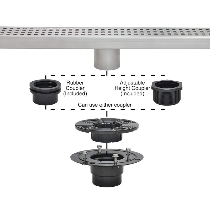 SaniteModar 2-in ABS Shower Drain Base can be Used with
