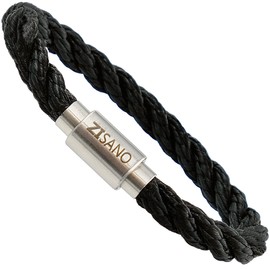 ZISANO Power Power & Balance Bracelets - Various Colours & Sizes - Sailing Rope Men Women - Magnetic Closure - Stainless Steel Bracelet Men - Jewellery Women - Gifts for Women (Nero, L)