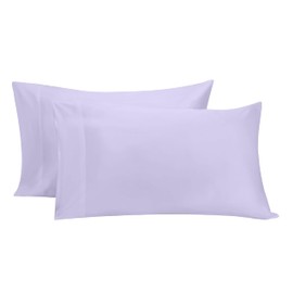 Bioweaves 100% Organic Cotton King Pillow Cases 300 Thread Count Soft Sateen Weave GOTS Certified – King Size, Set of 2, Lavender