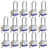SEPOX® 14Pcs Set Keyed-Alike Laminated-Padlocks with Same-Key Hardened-Steel Long-Shackle Pack
