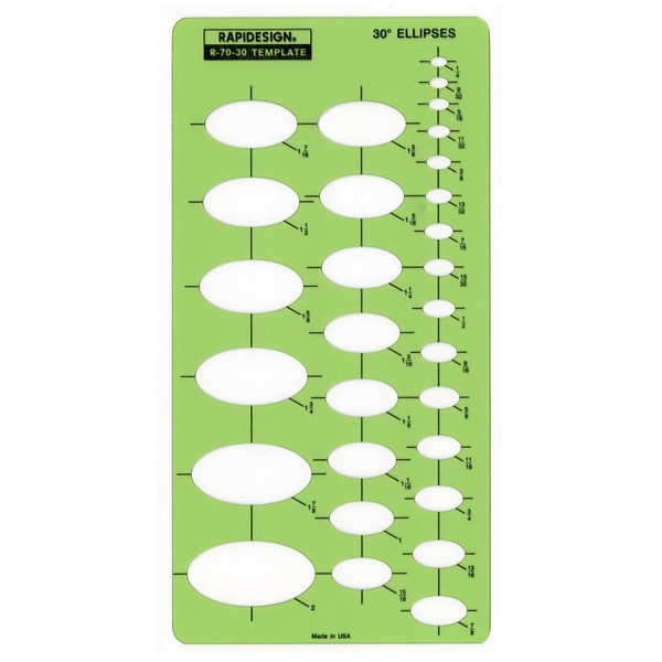 Rapidesign 30-Degree Ellipse Template, 1 Each (R70-30)