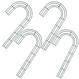 YAAVAAW 4 Pack Christmas Candy Cane Wreath Frame 12 inch - J-Shaped Wire Wreath Frame for Christmas Cane Wreath Making Frame Base, for New Year Garden, Home, Door Deco Crafts, Making Frame Supplies