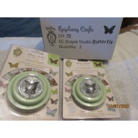 Epiphany Crafts 6 NEW Epiphany Crafts Shape Studio Round Punch Paper BUTTERFLY Patterns Stamps