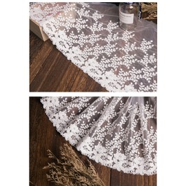 5 Yard Vintage Embroidered Lace Trim Lace Trim Decorative Ribbon Lace Border Decorative Ribbon Lace Fabric for Sewing Bridal Veils Petticoats Wedding Dress Wedding Decoration 32 cm Width, A White