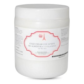 Farmacias PARIS |Cold Cream con Aceite de Almendras y Colágeno 250 gr | Crema Humectante Antienvejecimiento, Antiarrugas, Mejora elasticidad, Protege 
