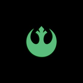 Star Star Inspired Movie Character Space Rebel Symbol Glow in The Dark Sticker Decal for Phone Tablet Laptop Car Truck Window | 2" Sticker | Green