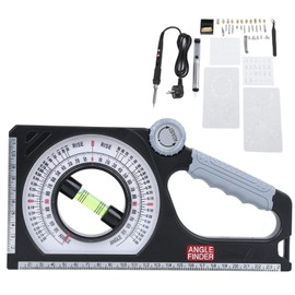 Universal Slope Angle Meter, Dual-Scale Rotary Pitch Finder with Level Vial w/Thumb Dial, 0-180 Degree Inclinometer Magnetic Multifunctional Level Protractor