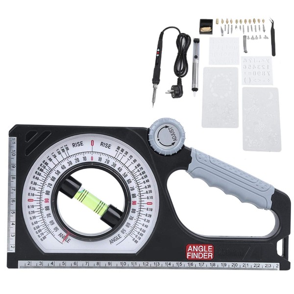 Universal Slope Angle Meter, Dual-Scale Rotary Pitch Finder with Level
