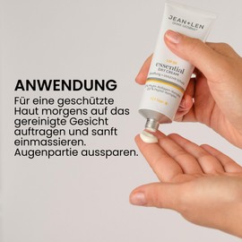 Jean & Len Essential Day Cream, Ideal for All Skin Types, Optimises Skin Firmness, with SPF 30 and Vegetable Collagen, Vegan and Fragrance-Free Day Cream, 50 ml