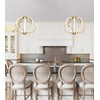 Munbea Modern Gold LED Chandelier with Remote Control, Dimmable LED