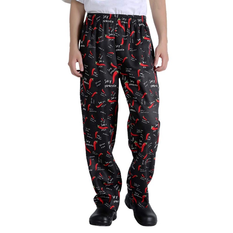 Nideen Men’s and Women's Baggy Printed Chef Pants Kitchen Uniforms