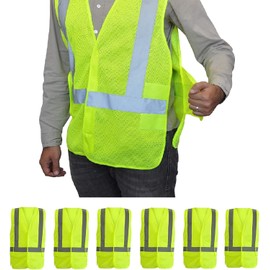 High Visibility Safety Vest - ANSI/ISEA Class 2 - Neon Yellow -Reflective Vest with Pockets for Men- HiVisible Working Vest - Reflector Vest for Maximum Safety - Durable Yellow Safety Vest for Work.