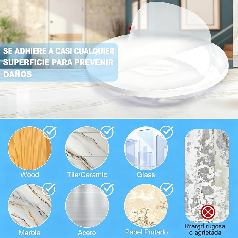 Tope para Puerta, 24 PCS Protector de Pared de Silicona,