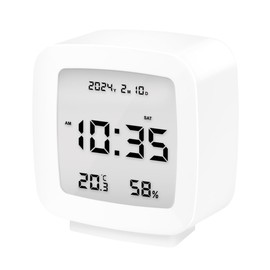 LogiLink SC0120 - Digital Alarm Clock, Temperature, Humidity, Snooze Function, White
