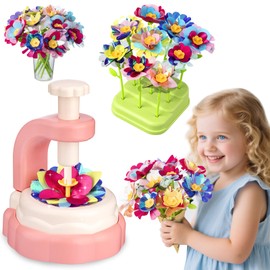 VROGTIK DIY Arts and Crafts Kits for Kids, Educational Toys for 3 4 5 6 7 8 9+ Year Old Girls, Fabric Flower Bouquets Toys Birthday Gifts for 3-12 Years Old Kids Build Your Own Flowers