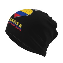 Cute Colombia Flag Multifunction Beanie Hats Slouchy Colombian Skull Cap Knit Hat Scarf for Men Women