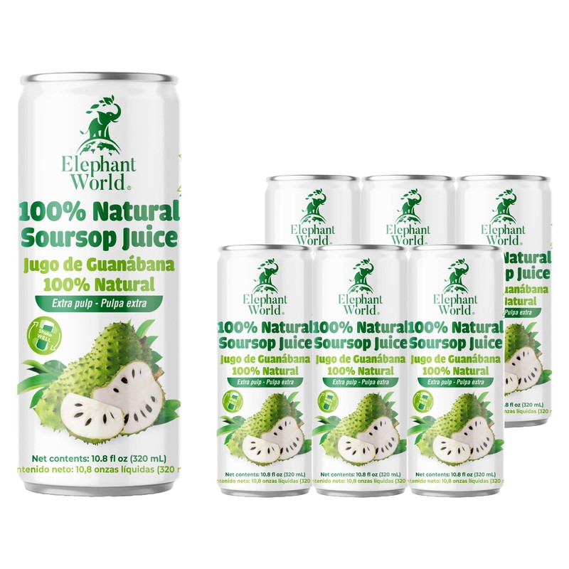 Elephant World 100% Natural Soursop Guanabana Juice 10.8 oz (Pack