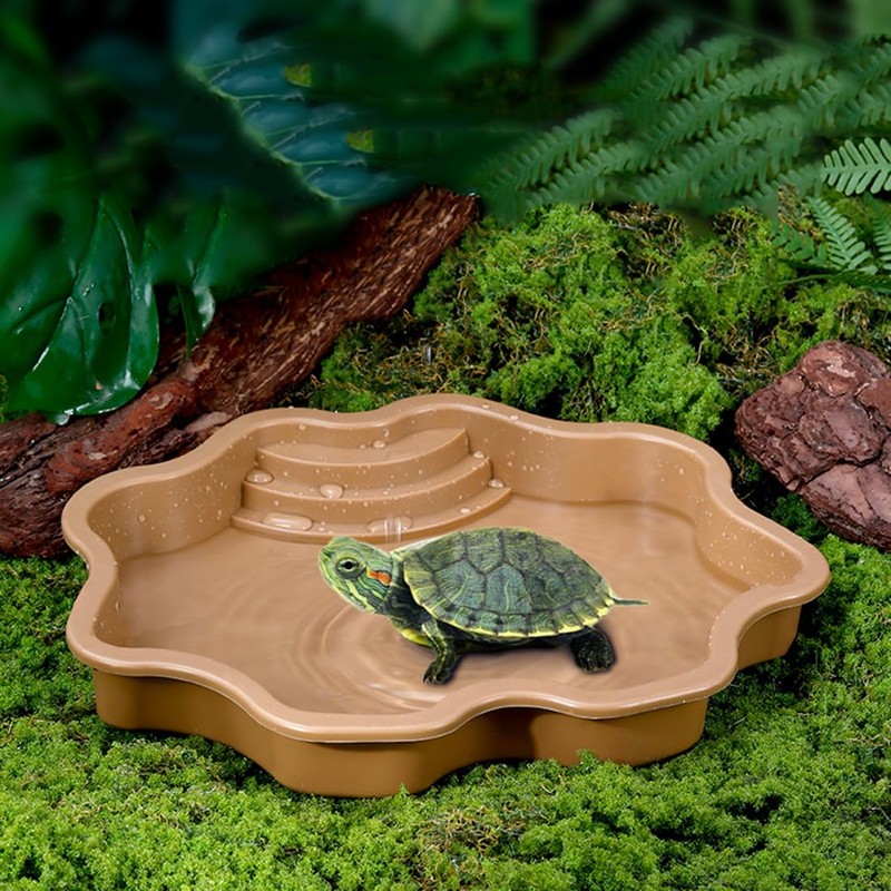 Turtle Bathing Pool, Reptile Feeding Dish Water Pot, Landscape Fish