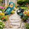 Ratuor Garden Crane Statues Blue Heron Metal Birds Yard Art