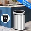 Hudada 13 Gallon Kitchen Trash Can Automatic Stainless Steel Garbage