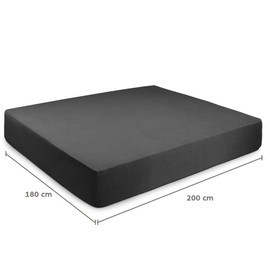 Flowen Fitted Sheet 180 x 200 cm Microfibre Fitted Sheet Dark Grey for Bed Breathable Hypoallergenic Bed Sheet Anti-Dust Mite Lightweight Soft and Wrinkle-Free with 30 cm Deep Pocket Machine Washable