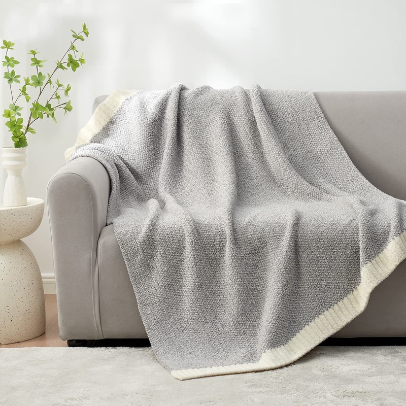 Snuggle Sac Heather Grey Throw XL Blanket for Couch, Super