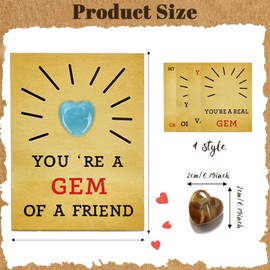 24 Pack Valentines Cards for Kids with Heart Shape Crystal Stones, Valentines Day Gifts Heart Gem Stone for Boys Girls Toddlers Valentines Exchange Class Classroom School Party Favor Prizes