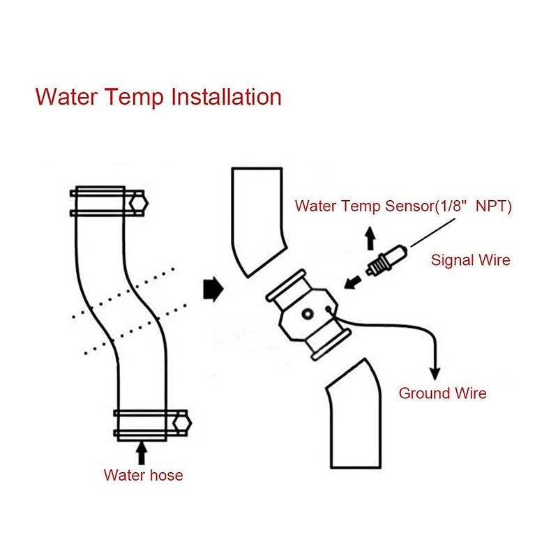 Yctze Universal Car Hose Adapter, Aluminium Alloy Water Temperature Connection