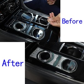 Daeiclru Fit for Jaguar XJ 2010-2019 Central Control Gear Shift Button Trim Frame, Gear Shift Cover Trim Sticker, Auto Center Gear Shift Button Accessories