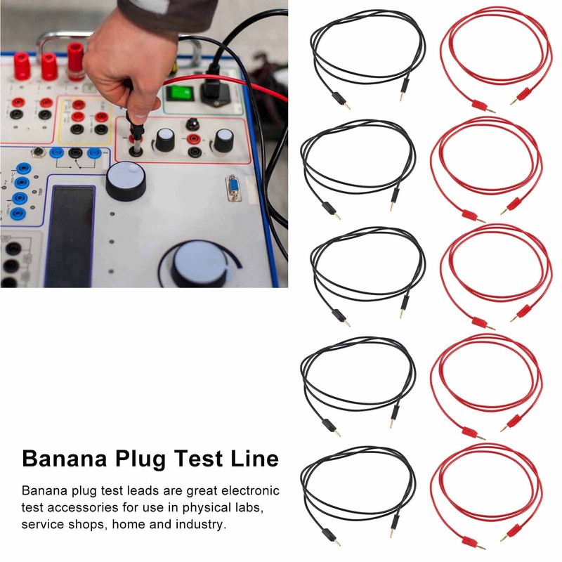 5 Sets Banana Plug Test Lead Gold Plating Banana Plug