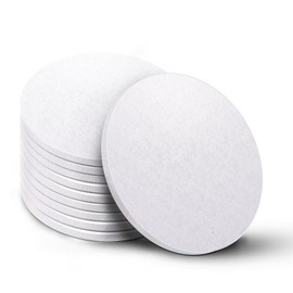 Bekoetoz 10-Pack Round White Cake Drum Board 10 Inch Sturdy 1/2 Inch Thick Full Wrap Edge Cake Base for Heavy Tiered Cakes(10" White)