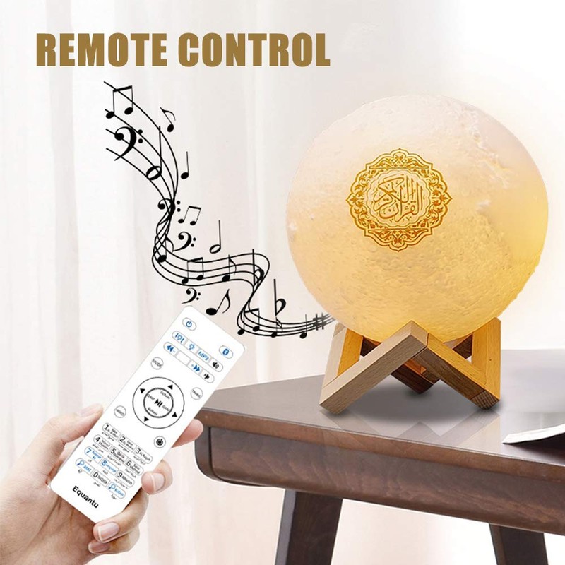 Qur'an Moon Lamp, Smart Touch Bluetooth Speaker 3D Moonlight Night