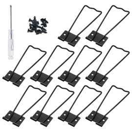 Rierdge 10 Pcs Easel Back, 4.39” Iron Picture Frame Easel Back with Screws & Screwdriver (Black)
