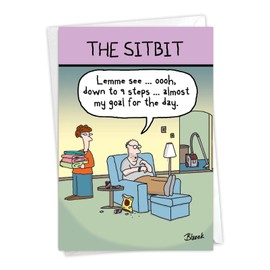 NobleWorks Funny Father's Day Greeting Card with 5 x 7 Inch Envelope (1 Card) Sitbit C10454FDG