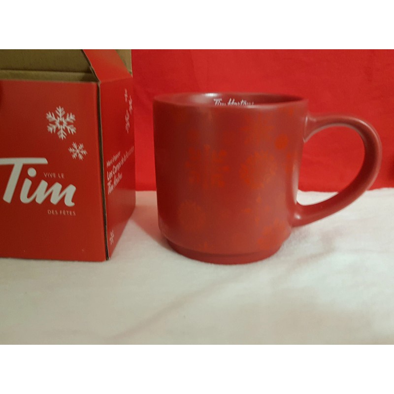 Tim Hortons 2021 Red Mug with Snowflakes. New in Box.
