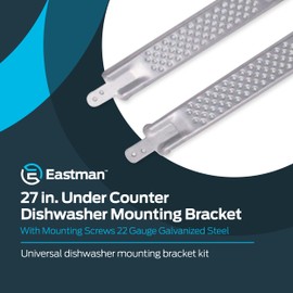 Eastman 26-1/2 Inch Under Counter Dishwasher Mounting Bracket with Mounting Screws, 22 Gauge Galvanized Steel, 41018