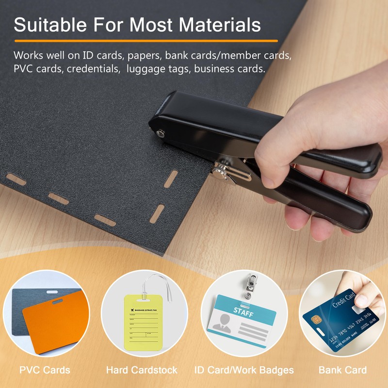 MyLifeUNIT Badge Hole Punch, Slot Puncher for Id Card, PVC