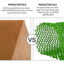 UJFQBH 3 Pieces African Bath Sponge African Net Long Net Bath Sponge Exfoliating Shower Body Scrubber Back Scrubber Skin Smoother,Great for Daily Use (Brown, Blue, Purple)