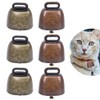 6 pcs Small Cow Bell for Dog Collar with Leather